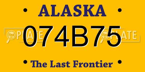 074B75 Alaska License Plate