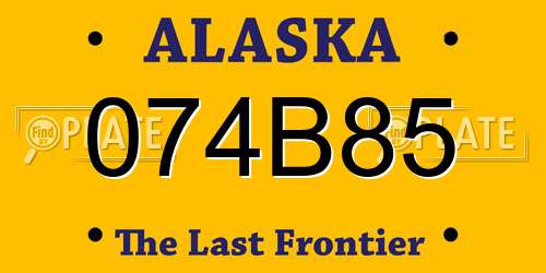 074B85 Alaska License Plate