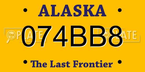 074BB8 Alaska License Plate
