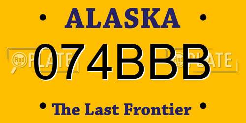 074BBB Alaska License Plate