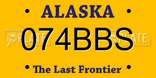 074BBS Alaska License Plate
