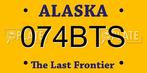 074BTS Alaska License Plate