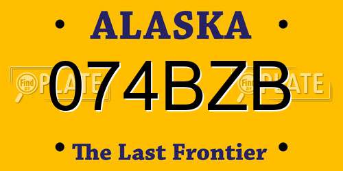 074BZB Alaska License Plate