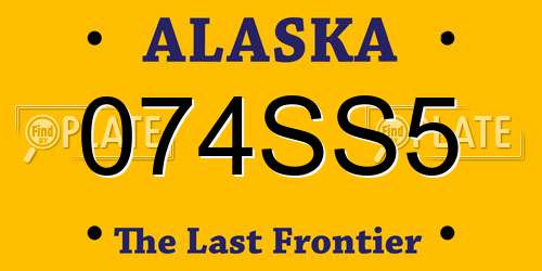 074SS5 Alaska License Plate