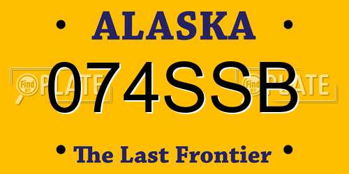 074SSB Alaska License Plate