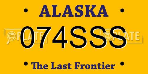074SSS Alaska License Plate