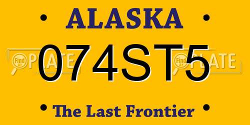 074ST5 Alaska License Plate