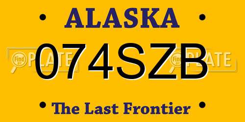 074SZB Alaska License Plate