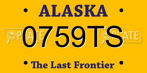 0759TS Alaska License Plate