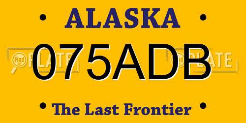 075ADB Alaska License Plate