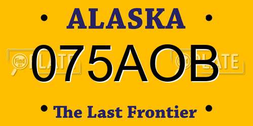 075AOB Alaska License Plate