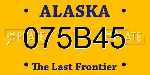 075B45 Alaska License Plate