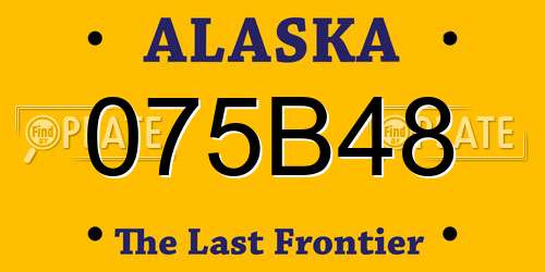 075B48 Alaska License Plate