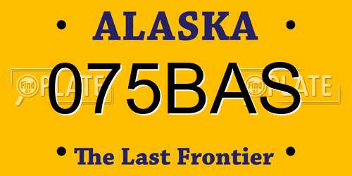 075BAS Alaska License Plate