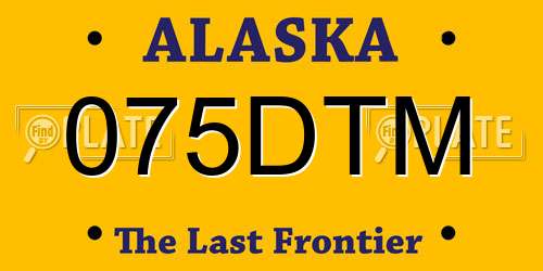 075DTM Alaska License Plate