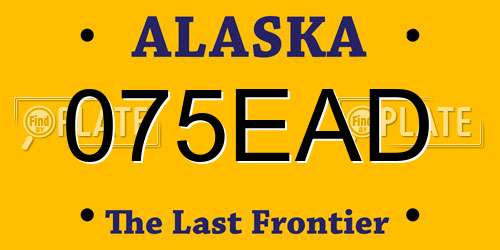075EAD Alaska License Plate