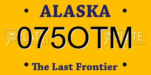 075OTM Alaska License Plate