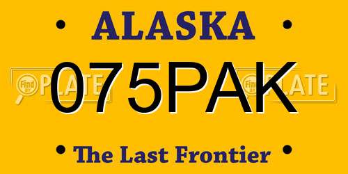 075PAK Alaska License Plate