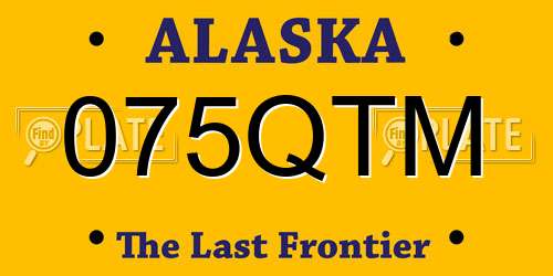 075QTM Alaska License Plate