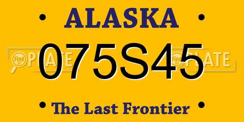 075S45 Alaska License Plate