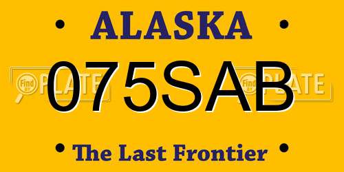 075SAB Alaska License Plate