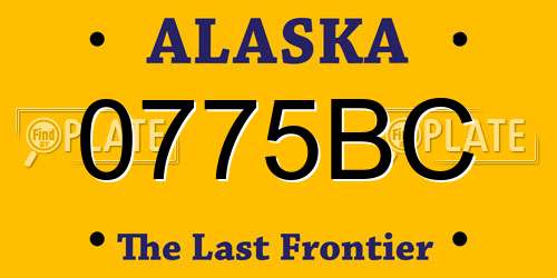 0775BC Alaska License Plate