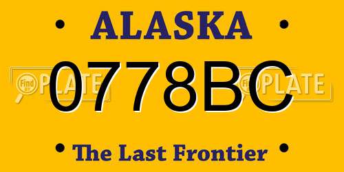 0778BC Alaska License Plate