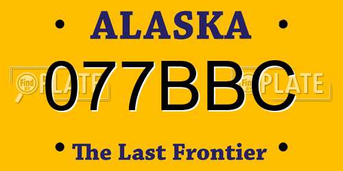 077BBC Alaska License Plate
