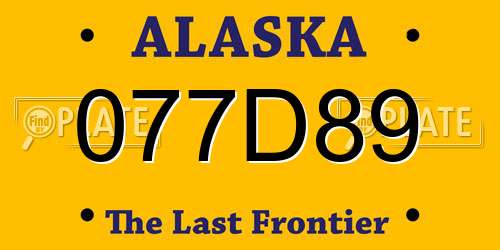 077D89 Alaska License Plate