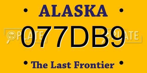 077DB9 Alaska License Plate