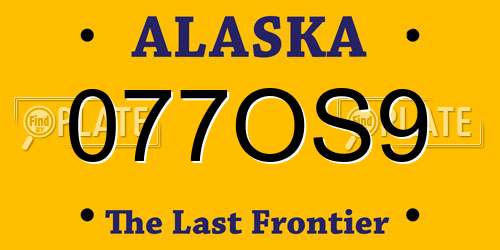 077OS9 Alaska License Plate