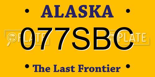 077SBC Alaska License Plate