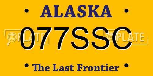 077SSC Alaska License Plate