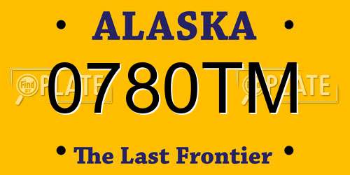 0780TM Alaska License Plate