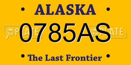 0785AS Alaska License Plate