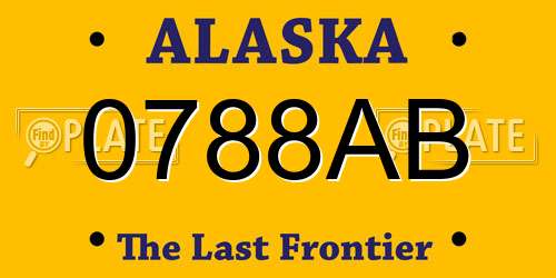 0788AB Alaska License Plate