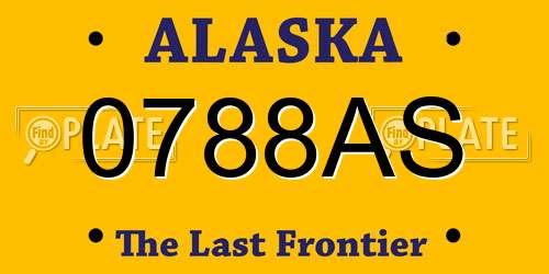 0788AS Alaska License Plate