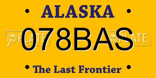 078BAS Alaska License Plate