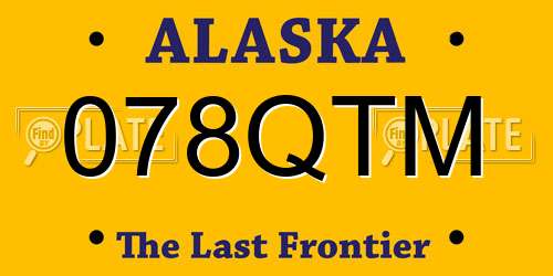 078QTM Alaska License Plate