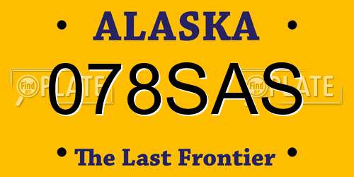 078SAS Alaska License Plate