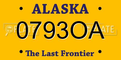 0793OA Alaska License Plate