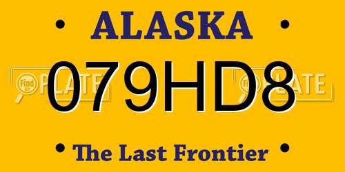 079HD8 Alaska License Plate