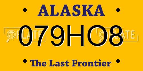 079HO8 Alaska License Plate