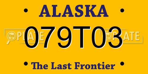 079T03 Alaska License Plate