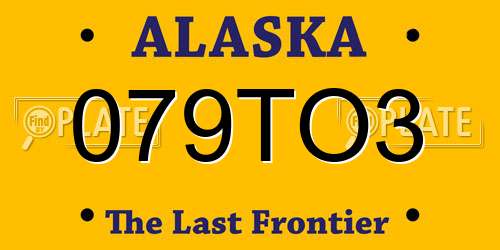 079TO3 Alaska License Plate