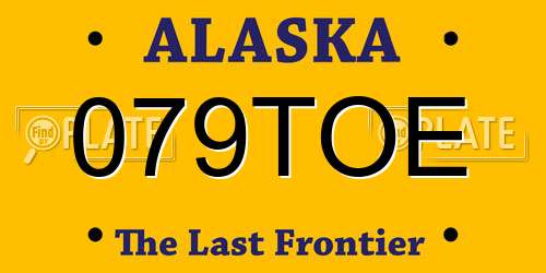 079TOE Alaska License Plate