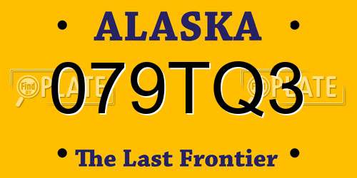 079TQ3 Alaska License Plate