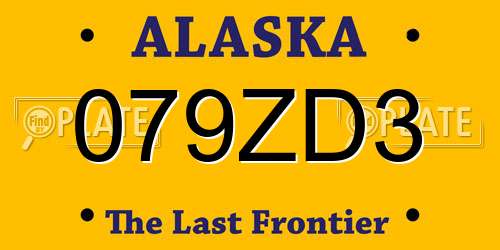 079ZD3 Alaska License Plate