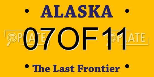 07OF11 Alaska License Plate