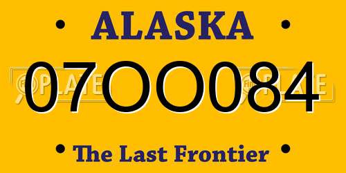 07OO084 Alaska License Plate